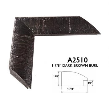 1 7/8" dark brown burl A2510